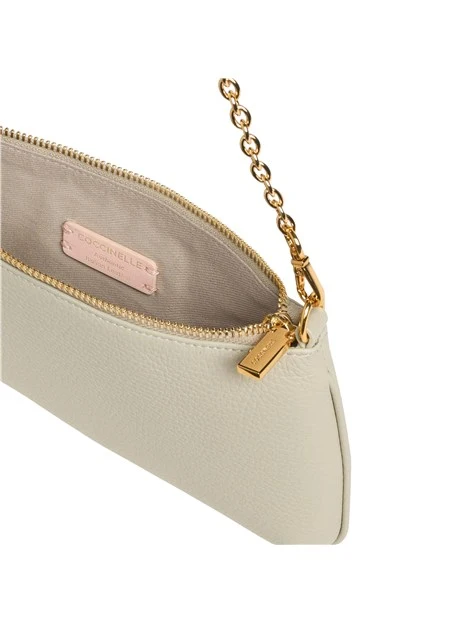 BORSA A SPALLA IN PELLE CON CATENA DONNA AVORIO