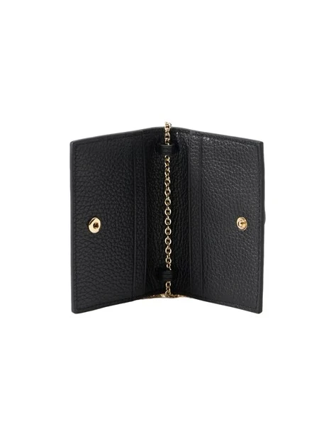 BORSA A TRACOLLA COMPATTA IN PELLE CON CATENA DONNA NERO