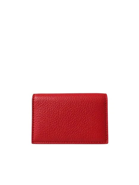 PICCOLO PORTATESSERE IN PELLE CON TASCHINO DONNA ROSSO