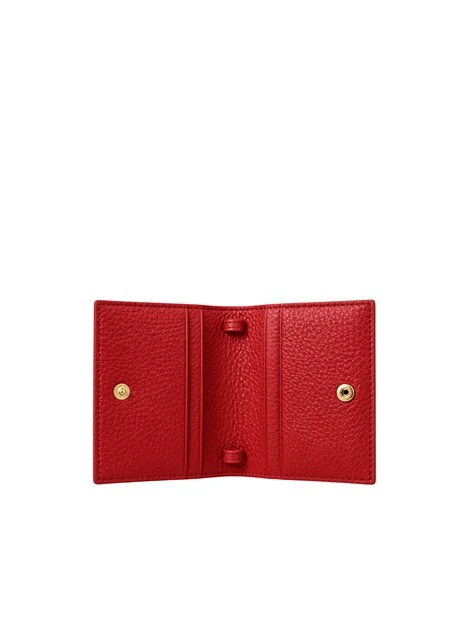PICCOLO PORTATESSERE IN PELLE CON TASCHINO DONNA ROSSO