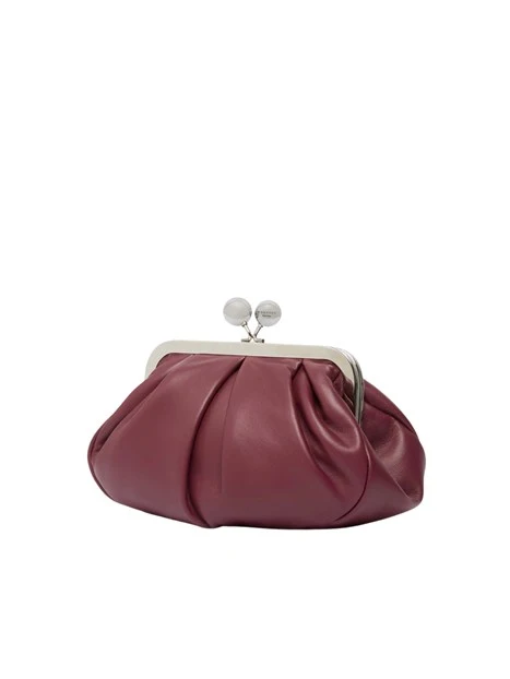 BORSA A MANO PASTICCINO IN MONTONE NAPPATO DONNA BORDEAUX