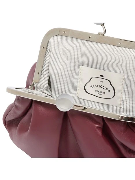 BORSA A MANO PASTICCINO IN MONTONE NAPPATO DONNA BORDEAUX