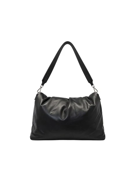 BORSA A SPALLA IN PELLE CON CHIUSURA CLIC CLAC DONNA NERO