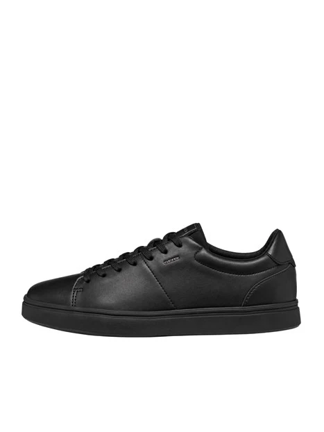 SNEAKERS BASSE IN PELLE CON DESIGN MONOCROMATICO UOMO NERO