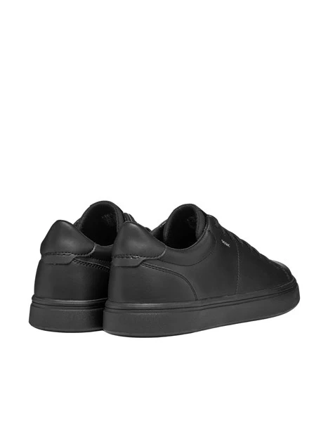 SNEAKERS BASSE IN PELLE CON DESIGN MONOCROMATICO UOMO NERO