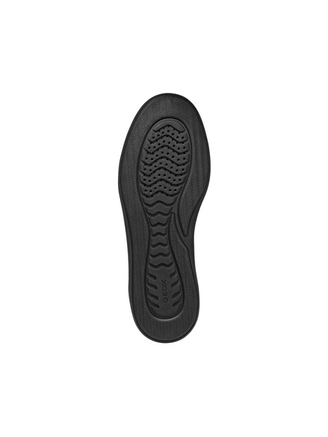 SNEAKERS BASSE IN PELLE CON DESIGN MONOCROMATICO UOMO NERO