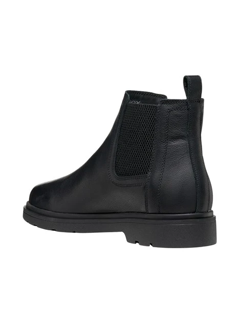 STIVALETTI CHELSEA IN PELLE CON INSERTI ELASTICI UOMO NERO