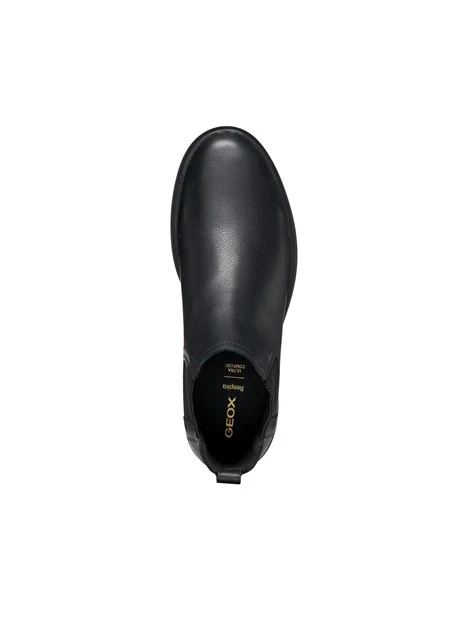 STIVALETTI CHELSEA IN PELLE CON INSERTI ELASTICI UOMO NERO