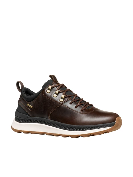 SNEAKERS BASSE IN PELLE CON DETTAGLI TREKKING UOMO MARRONE