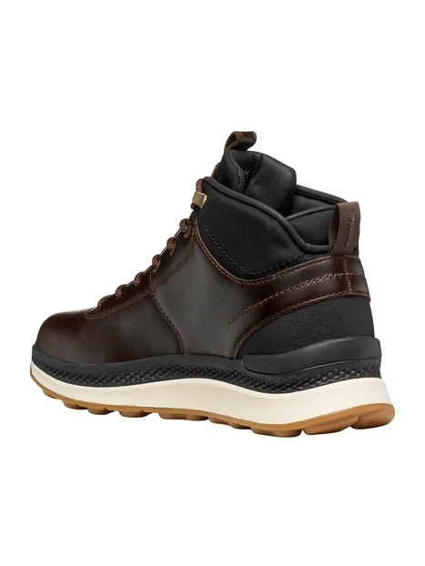 SNEAKERS ALTE IN PELLE CON DETTAGLI TREKKING UOMO MARRONE