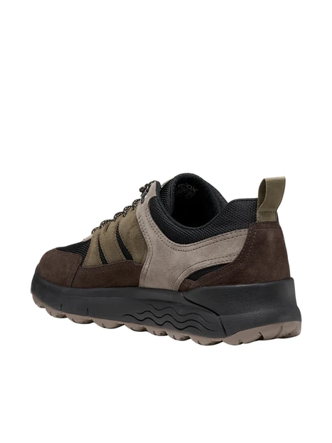 SNEAKERS BASSE MULTIMATERIALE CON DETTAGLI OUTDOOR UOMO MARRONE