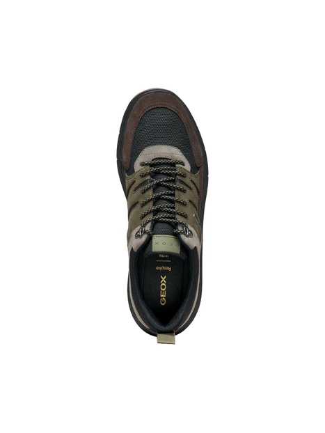 SNEAKERS BASSE MULTIMATERIALE CON DETTAGLI OUTDOOR UOMO MARRONE