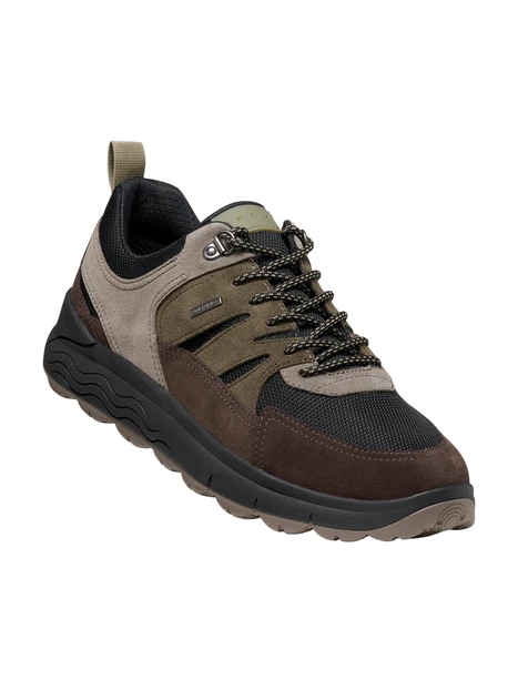 SNEAKERS BASSE MULTIMATERIALE CON DETTAGLI OUTDOOR UOMO MARRONE