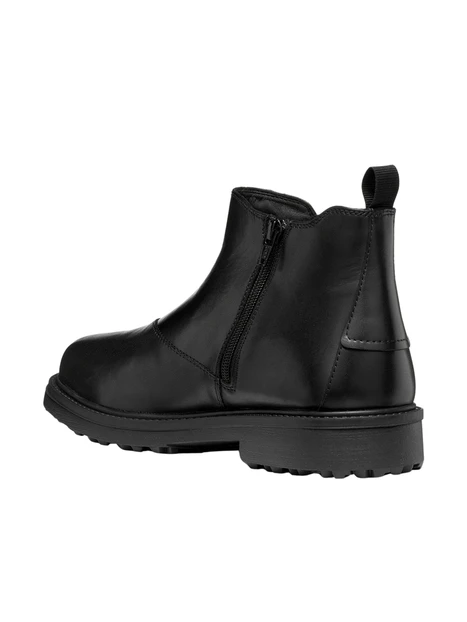 STIVALETTI TACCO BASSO CHELSEA IN PELLE CON SUOLA CARRARMATO UOMO NERO