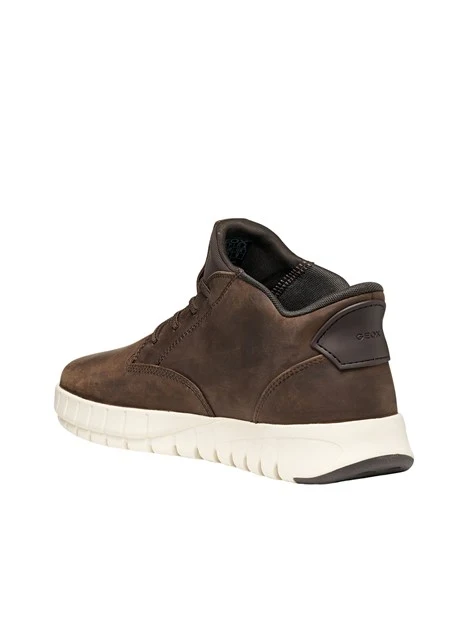 SNEAKERS BASSE IN PELLE CON SUOLA FLESSIBILE A CONTRASTO UOMO MARRONE