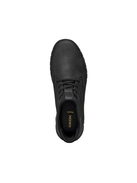SNEAKERS ALTE IN PELLE CON SUOLA SCANALATA UOMO NERO