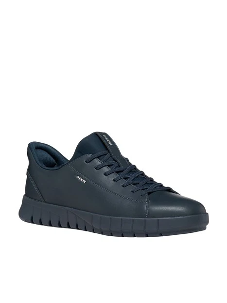 SNEAKERS BASSE IN PELLE MONOCROMATICHE UOMO BLU NAVY