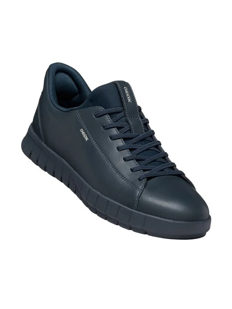 SNEAKERS BASSE IN PELLE MONOCROMATICHE UOMO BLU NAVY