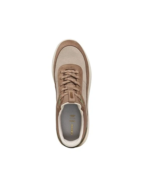 SNEAKERS BASSE CON INSERTI MULTICOLOR E SUOLA SAGOMATA UOMO BEIGE