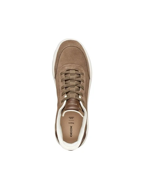 SNEAKERS BASSE IN PELLE SCAMOSCIATA CON DETTAGLI METALLIZZATI DONNA BEIGE
