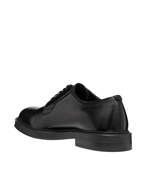 STRINGATE DERBY IN PELLE LISCIA UOMO NERO