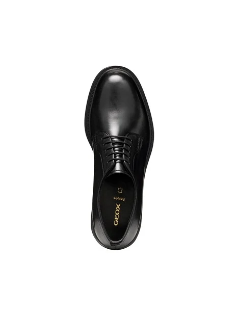 STRINGATE DERBY IN PELLE LISCIA UOMO NERO