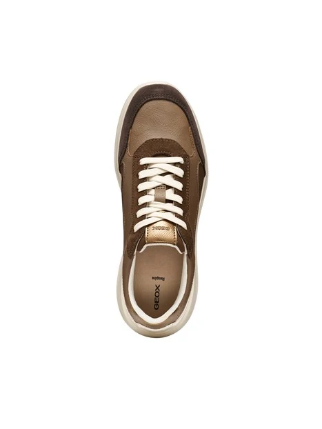 SNEAKERS BASSE MULTIMATERIALE CON SUOLA CHUNKY DONNA MARRONE