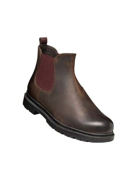 STIVALETTO CHELSEA IN PELLE UOMO MARRONE