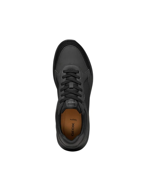 SNEAKERS BASSE MULTIMATERIALE CON INSERTI SCAMOSCIATI UOMO NERO
