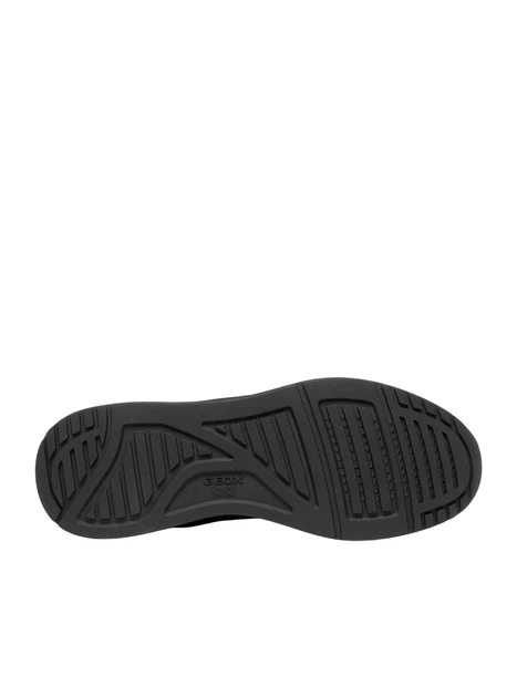 SNEAKERS BASSE MULTIMATERIALE CON INSERTI SCAMOSCIATI UOMO NERO