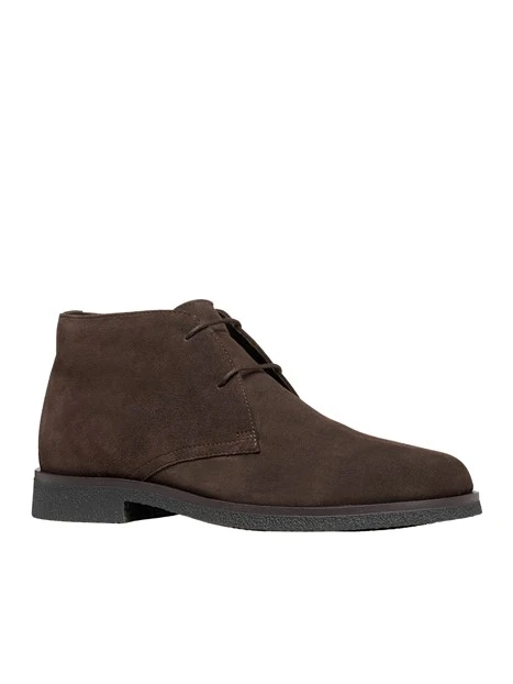 STRINGATE POLACCHINE IN PELLE SCAMOSCIATA UOMO MARRONE SCURO