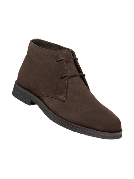 STRINGATE POLACCHINE IN PELLE SCAMOSCIATA UOMO MARRONE SCURO
