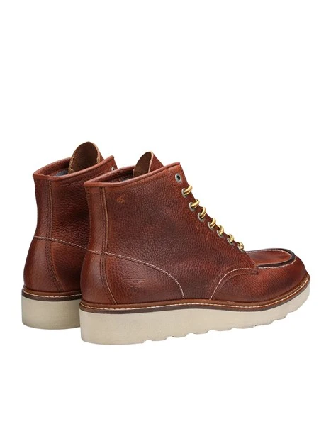 ANFIBI STRINGATI IN PELLE CON SUOLA CARRARMATO UOMO ROSSO