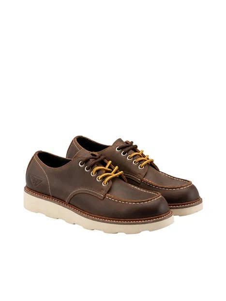 SCARPA STRINGATA DERBY CON LACCI BICOLORE UOMO MARRONE