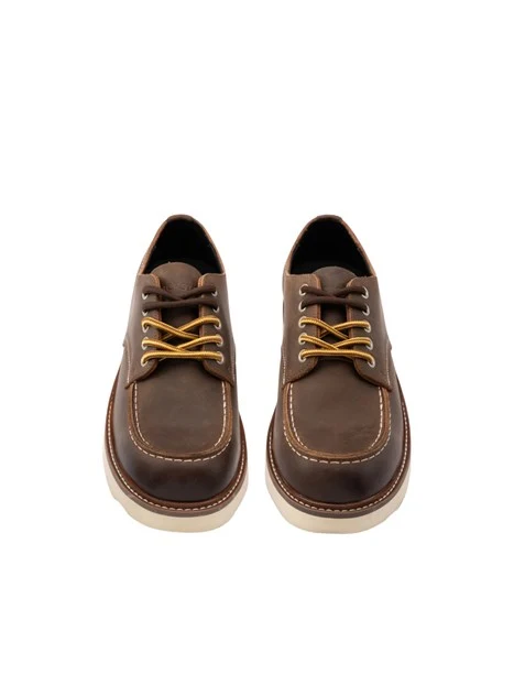 SCARPA STRINGATA DERBY CON LACCI BICOLORE UOMO MARRONE