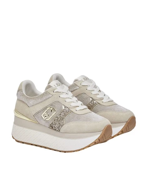 SNEAKERS SUPER PLATFORM EFFETTO VELLUTO BF6009PX066 DONNA BIANCO