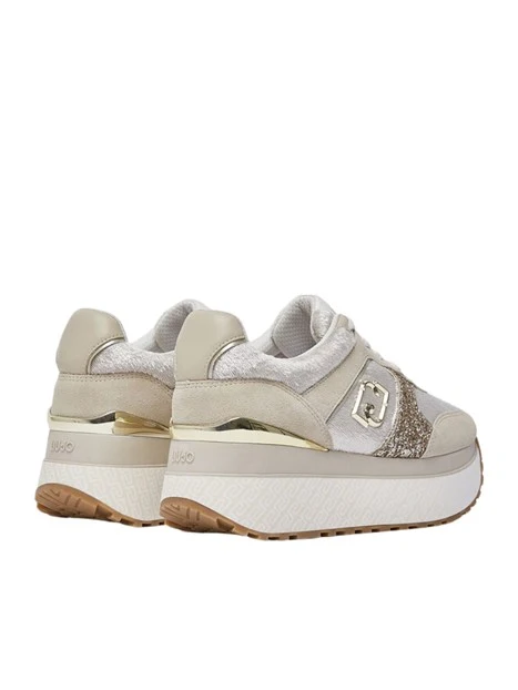 SNEAKERS SUPER PLATFORM EFFETTO VELLUTO BF6009PX066 DONNA BIANCO