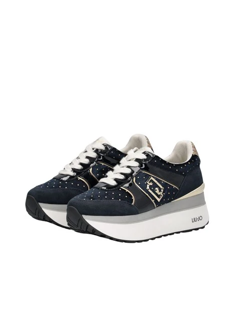 SNEAKERS PLATFORM BF6009PX901 CON PAILLETTES DONNA BLU