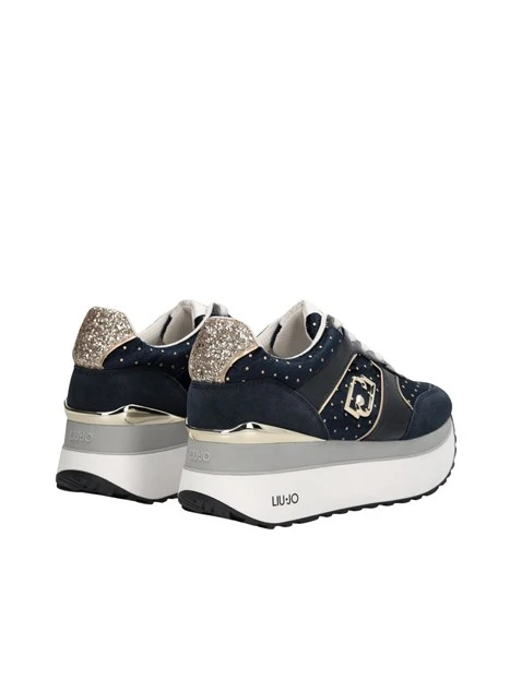 SNEAKERS PLATFORM BF6009PX901 CON PAILLETTES DONNA BLU