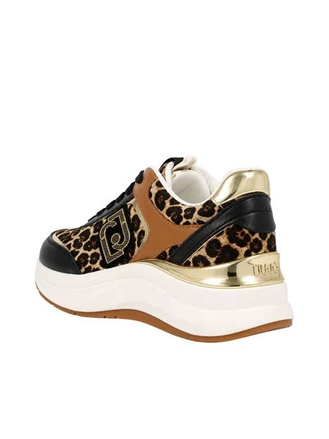 SNEAKERS ALTE BF6029TX549 LEOPARDATO DONNA NERO