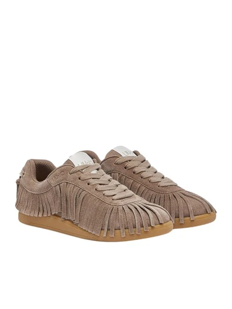 SNEAKERS BASSE IN SUEDE CON FRANGE BF6047PX002 DONNA BEIGE