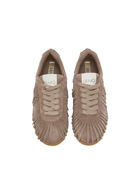SNEAKERS BASSE IN SUEDE CON FRANGE BF6047PX002 DONNA BEIGE
