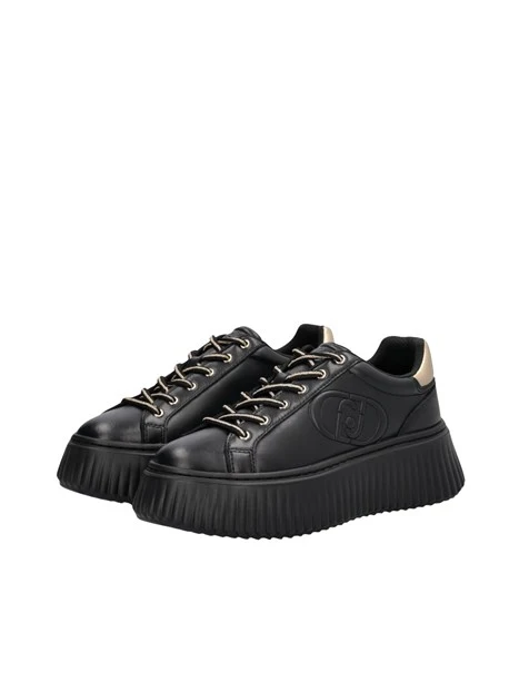 SNEAKERS PLATFORM IN PELLE BF6059P0102 DONNA NERO