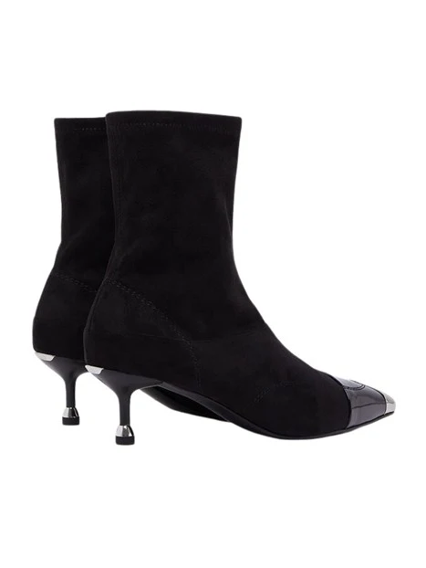 STIVALETTI TACCO BASSO CON PUNTALE METALLICO SF6009TX562 DONNA NERO