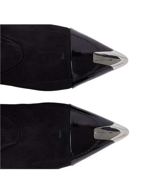STIVALETTI TACCO BASSO CON PUNTALE METALLICO SF6009TX562 DONNA NERO