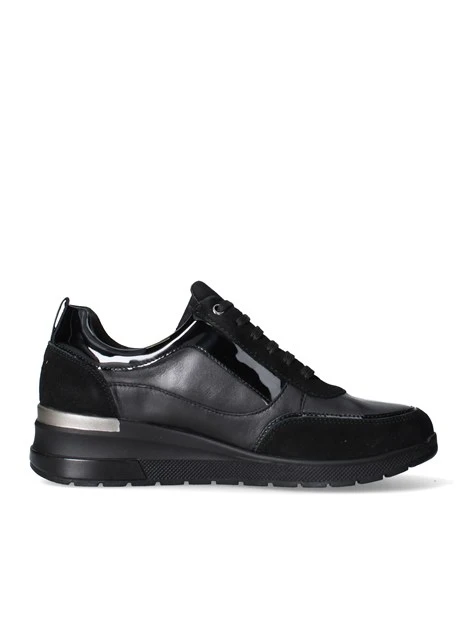 SNEAKERS BASSE CON ZIP IV2610 LATERALE DONNA NERO