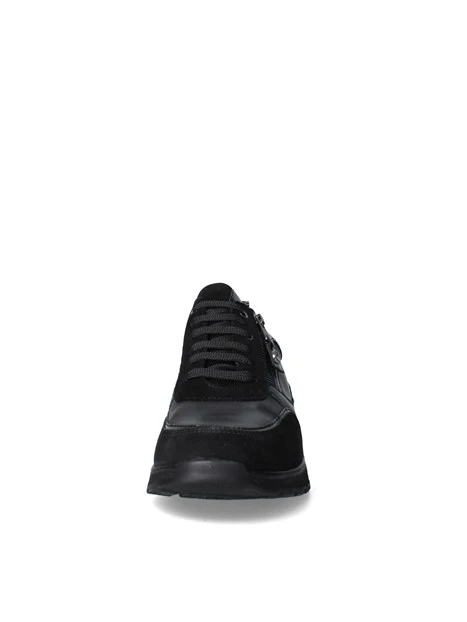 SNEAKERS BASSE CON ZIP IV2610 LATERALE DONNA NERO
