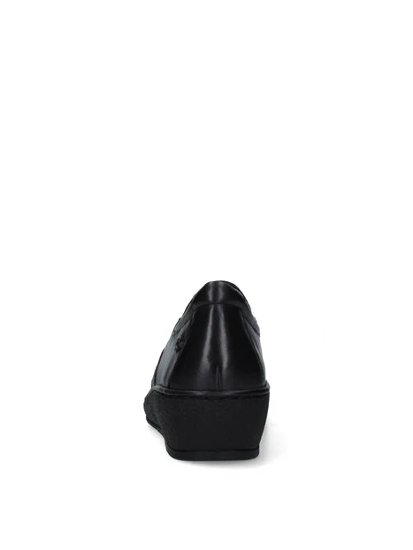 MOCASSINI SLIP-ON CON ZEPPA E INSERTO ELASTICO DONNA NERO