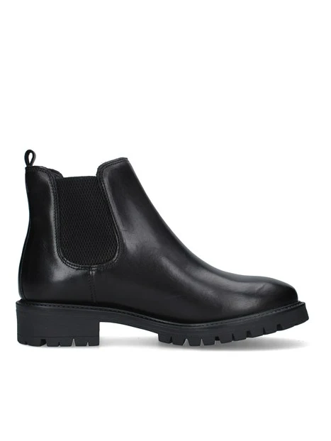 STIVALETTI TACCO BASSO CHELSEA CON SUOLA CARRARMATO DONNA NERO