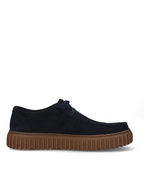 STRINGATE COMFORT IN CAMOSCIO CON SUOLA SCANALATA UOMO BLU NAVY